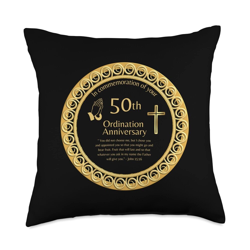 6171 50th Ordination Anniversary Priest Pastor Minister Deacon Throw Pillow